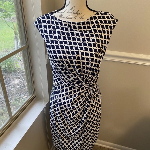 Lauren Ralph Lauren Black and White print Dress size 8 - Picture 6 of 12